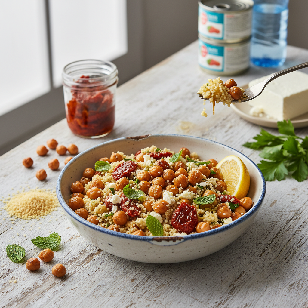 No-Cook Chickpea Couscous Emergency Bowl